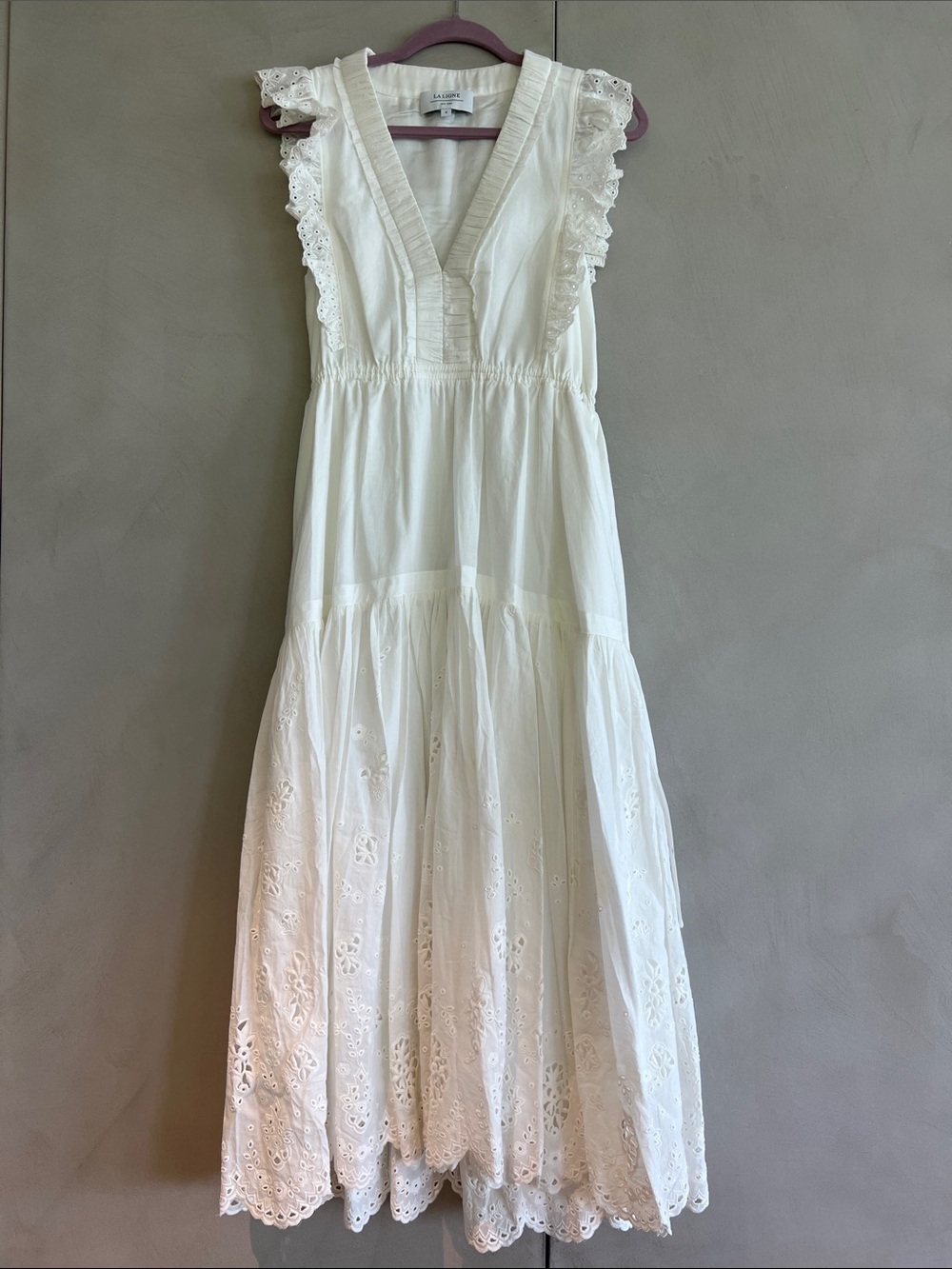 La Ligne Pointelle Marta Dress in White
